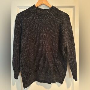 Ben Ami Black Metallic Speckle Knit Sweater Made in USA Women’s M